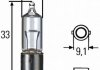 Лампа розжарювання, H10W 12V 10W BA9s 8GH002473191 HELLA