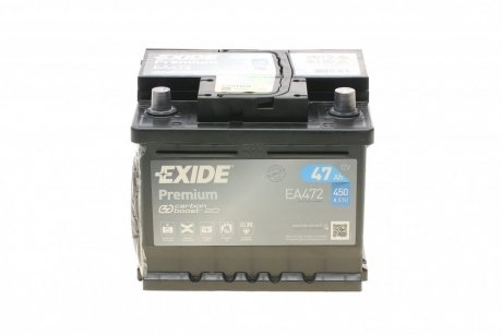 Стартерная аккумуляторная батарея, Стартерная аккумуляторная батарея EXIDE EA472 (фото 1)