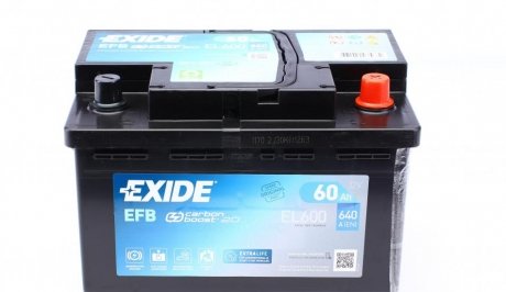 Акумулятор EFB - 60Ah| EN 530 | 242x175x190 (ДхШхВ) EXIDE EL600 (фото 1)