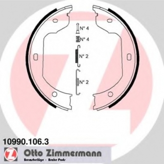 Комплект тормозных колодок, стояночная тормозная система ZIMMERMANN 10990.106.3 (фото 1)