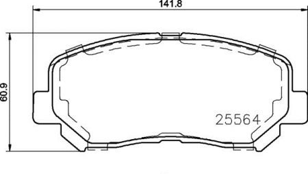 Колодки тормозные дисковые передние JEEP CHEROKEE (KL) 11/13-> BREMBO P37019 (фото 1)