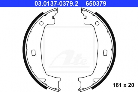 Комплект тормозных колодок, стояночная тормозная система ATE 03.0137-0379.2 (фото 1)