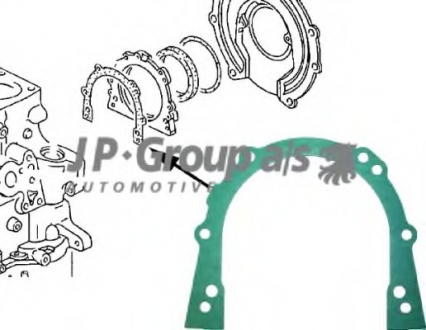 Прокладка кришки колінвала (задньої) LT2.4/2.5/T4 JP GROUP 1119100100 (фото 1)