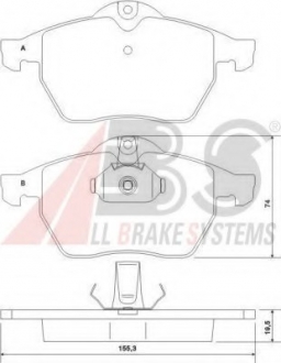 Комплект тормозных колодок, дисковый тормоз A.B.S. A.B.S. A.B.S. 36897 (фото 1)