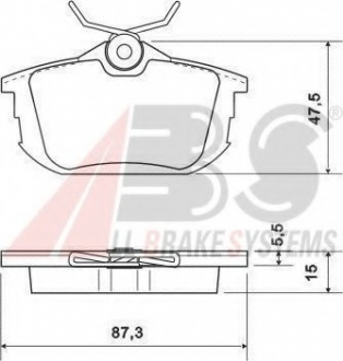 Колодка гальм. MITSUBISHI / VOLVO Carisma/S40/V40 задн. (вир-во) A.B.S. 36950 (фото 1)