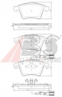 Комплект тормозных колодок, дисковый тормоз A.B.S. A.B.S. A.B.S. 37416 (фото 1)