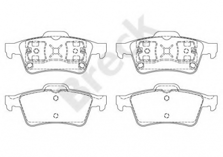 Комплект тормозных колодок, дисковый тормоз BRECK 23482 00 702 00 (фото 1)