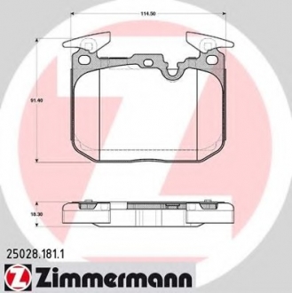 Колодки тормозные BMW 3(F30/F31,F34/35, F80) ZIMMERMANN 250281811 (фото 1)