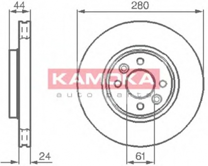 Тормозной диск передний вентилируемый, RENAULT CL KAMOKA 1032248 (фото 1)