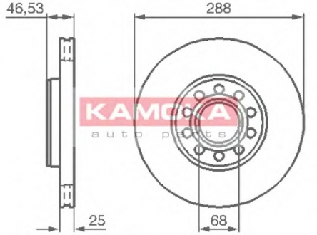 Тормозной диск передний вентилируемый SKODA SUPER KAMOKA 1033354 (фото 1)
