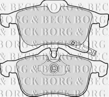 Комплект тормозных колодок, дисковый тормоз BORG & BECK BBP1875 (фото 1)