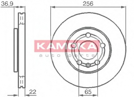 Тормозной диск передний вентилируемый AUDI A3 96 KAMOKA 1031854 (фото 1)