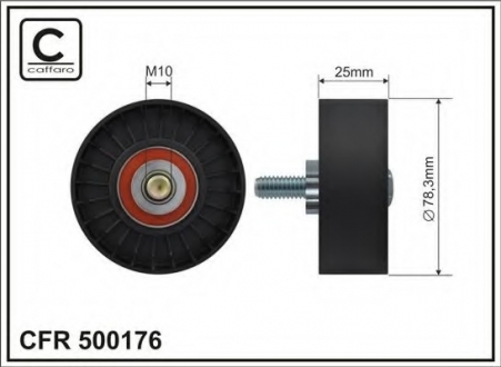 Ролик п/клин. ремня PSA C4/8, 206, 307, FI Scudo CAFFARO 500176 (фото 1)