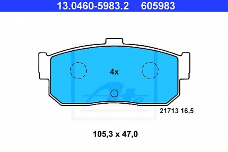 Колодки гальмівні дискові, к-кт ATE 13.0460-5983.2 (фото 1)