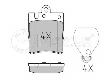 Комплект тормозных колодок, дисковый тормоз MEYLE 025 218 9915 (фото 1)