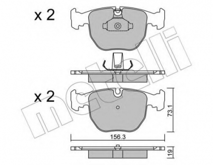 Комплект тормозных колодок, дисковый тормоз Metelli 22-0559-0 (фото 1)