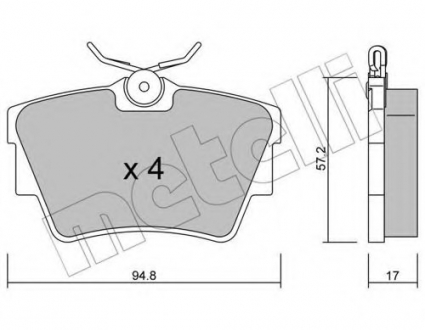 Комплект тормозных колодок, дисковый тормоз Metelli 22-0635-0 (фото 1)