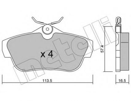 Комплект тормозных колодок, дисковый тормоз Metelli 22-0712-0 (фото 1)