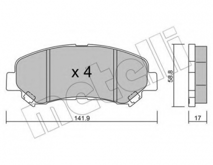 Комплект тормозных колодок, дисковый тормоз Metelli 22-0792-0 (фото 1)
