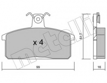 Комплект тормозных колодок, дисковый тормоз Metelli 22-0026-0 (фото 1)