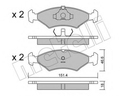 Комплект тормозных колодок, дисковый тормоз Metelli 22-0029-0 (фото 1)