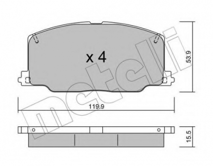 Комплект тормозных колодок, дисковый тормоз Metelli 22-0067-0 (фото 1)