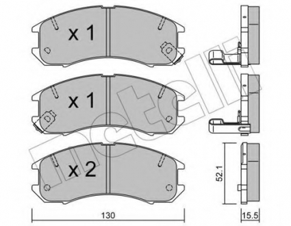 Комплект тормозных колодок, дисковый тормоз Metelli 22-0068-0 (фото 1)