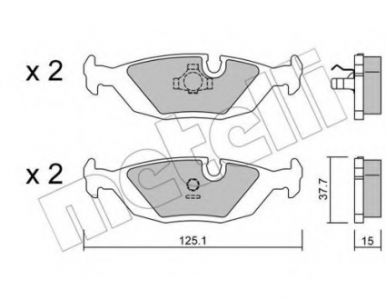 Комплект тормозных колодок, дисковый тормоз Metelli 22-0070-0 (фото 1)