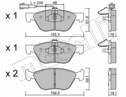 Комплект тормозных колодок, дисковый тормоз Metelli 22-0083-2 (фото 1)