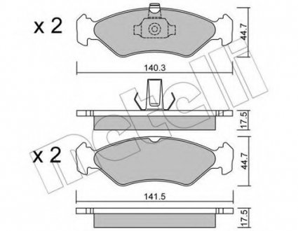 Комплект тормозных колодок, дисковый тормоз Metelli 22-0088-0 (фото 1)