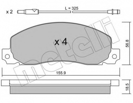 Комплект тормозных колодок, дисковый тормоз Metelli 22-0098-0 (фото 1)