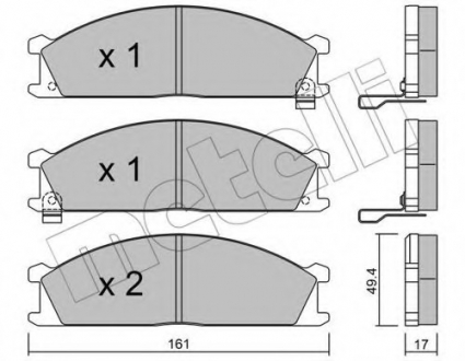 Комплект тормозных колодок, дисковый тормоз Metelli 22-0107-1 (фото 1)