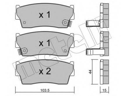 Комплект тормозных колодок, дисковый тормоз Metelli 22-0116-0 (фото 1)