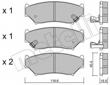 Комплект тормозных колодок, дисковый тормоз Metelli 22-0136-0 (фото 1)