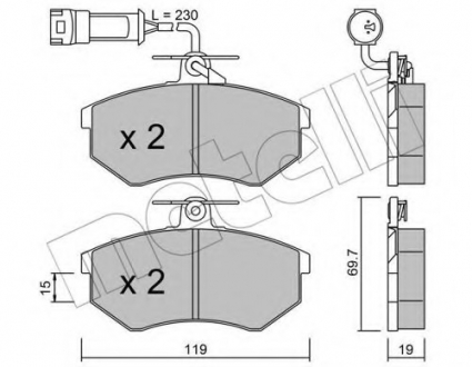 Комплект тормозных колодок, дисковый тормоз Metelli 22-0148-1 (фото 1)