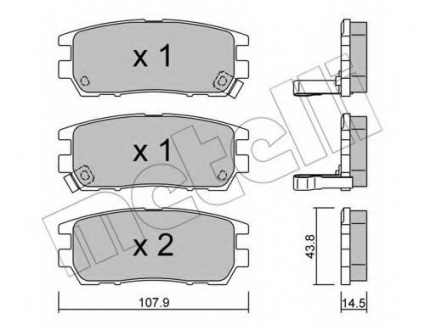 Комплект тормозных колодок, дисковый тормоз Metelli 22-0151-0 (фото 1)