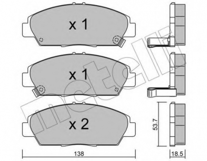 Комплект тормозных колодок, дисковый тормоз Metelli 22-0172-0 (фото 1)