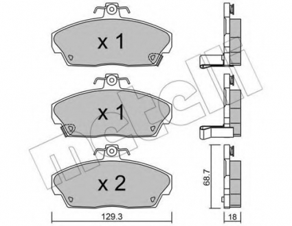 Комплект тормозных колодок, дисковый тормоз Metelli 22-0174-0 (фото 1)