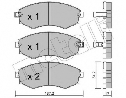 Комплект тормозных колодок, дисковый тормоз Metelli 22-0188-0 (фото 1)