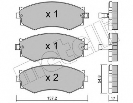 Комплект тормозных колодок, дисковый тормоз Metelli 22-0190-1 (фото 1)