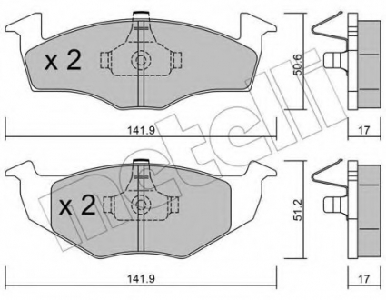 Комплект тормозных колодок, дисковый тормоз Metelli 22-0206-0 (фото 1)