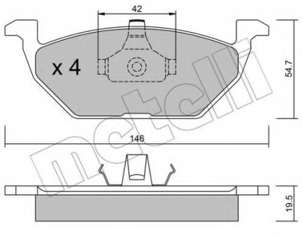 Комплект тормозных колодок, дисковый тормоз Metelli 22-0211-0 (фото 1)