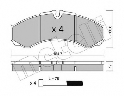 Комплект гальмівних колодок (дискових) Metelli 22-0212-3 (фото 1)