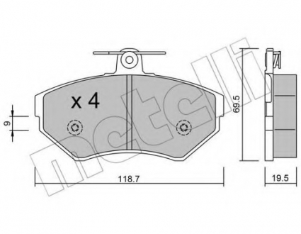 Комплект тормозных колодок, дисковый тормоз Metelli 22-0215-0 (фото 1)