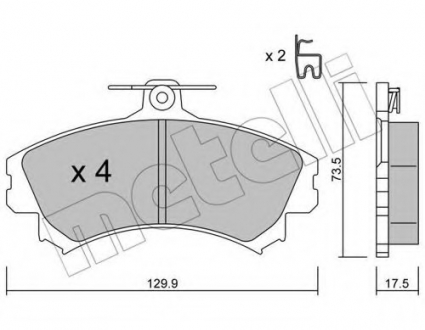 Комплект тормозных колодок, дисковый тормоз Metelli 22-0216-1 (фото 1)