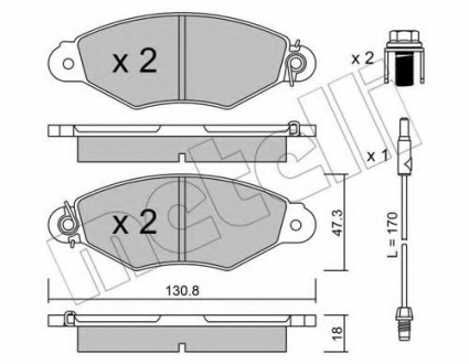 Комплект тормозных колодок, дисковый тормоз Metelli 22-0253-1 (фото 1)