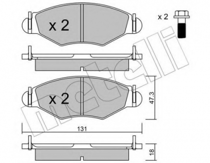 Комплект тормозных колодок, дисковый тормоз Metelli 22-0254-1 (фото 1)