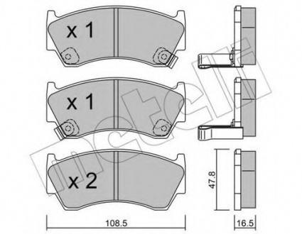 Комплект тормозных колодок, дисковый тормоз Metelli 22-0277-0 (фото 1)