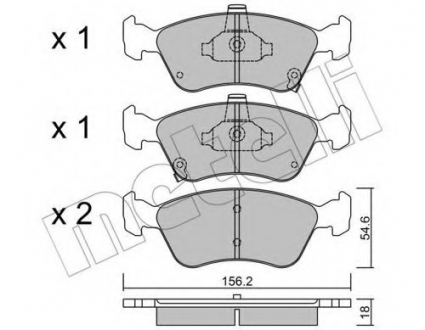 Комплект тормозных колодок, дисковый тормоз Metelli 22-0287-0 (фото 1)