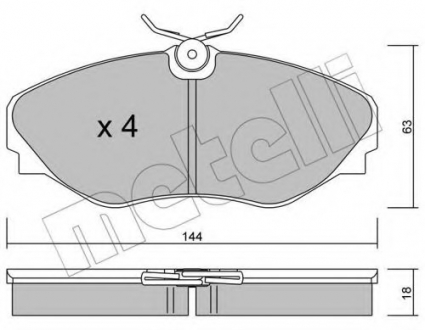 Комплект тормозных колодок, дисковый тормоз Metelli 22-0338-0 (фото 1)